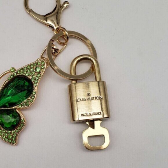 Louis Vuitton Gold Lock 🔒 Authentic LV Key + Unbranded Butterfly Bag Charm